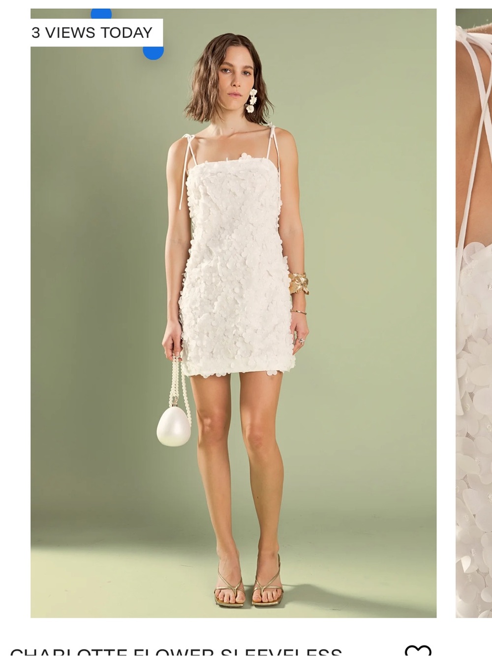 English Factory White Textured flower Mini Dress Small perfect condition